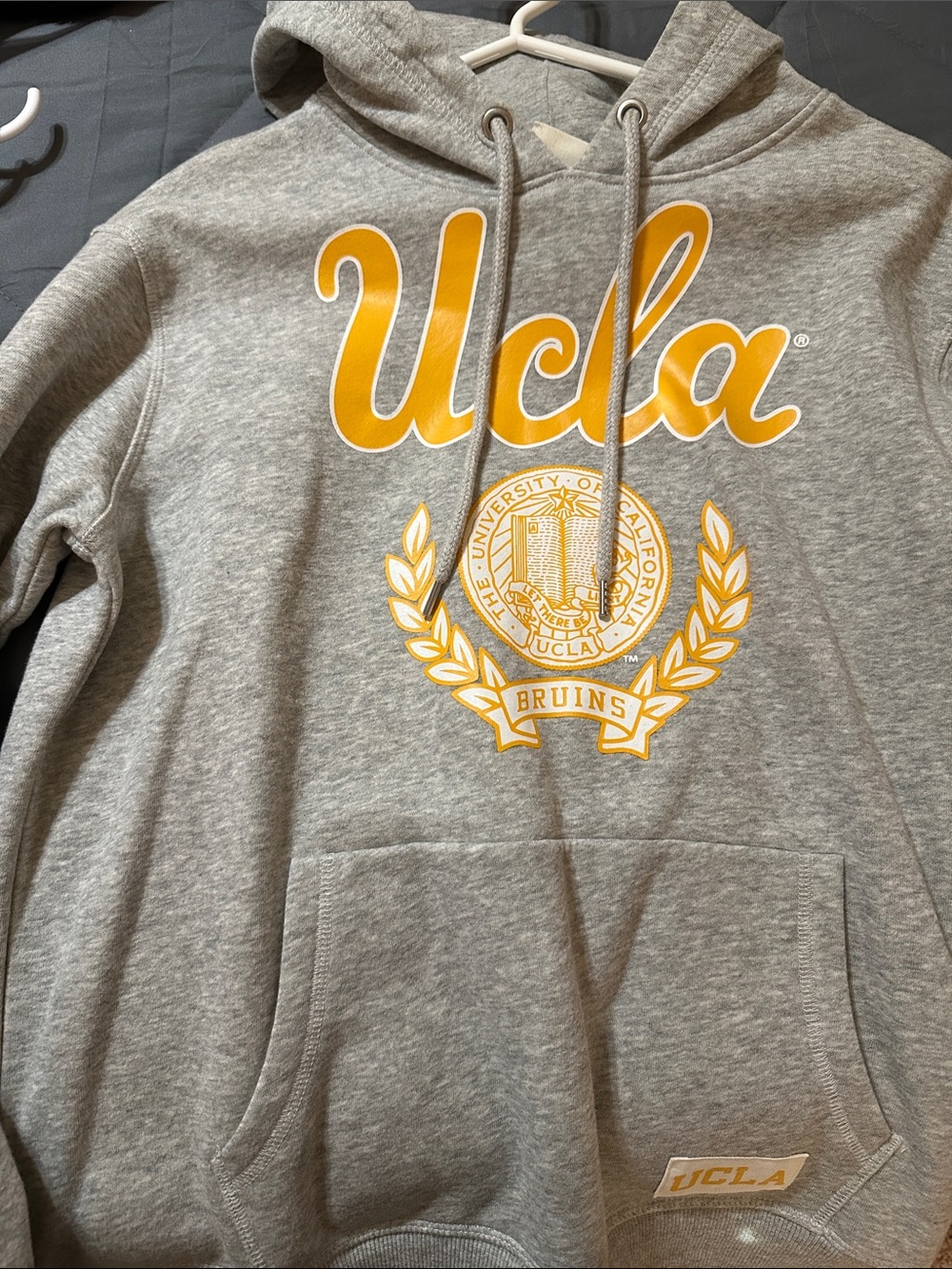 H&M Gray UCLA Pullover Hoodie with Yellow Logo